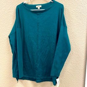 Style Company Women's Green Long Sleeve Tunic Sweater